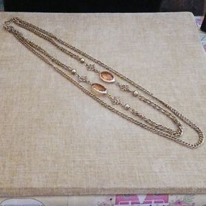 Vintage Korea Multi Gold Tone Chunky Chain Necklace